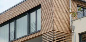 Deska elewacyjna Foxtrend 27x96 mm modrzew syberyjski z czarnym paskiem kontrastującym